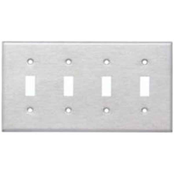 Doomsday Stainless Steel Metal Wall Plates 4 Gang Toggle Switch DO659559